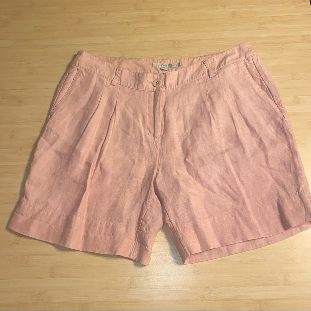 Boden pleated 100% Linen women’s shorts pink size 10